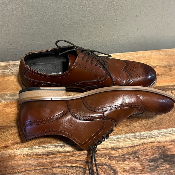 Stacy Adams Dunbar Tan Wingtip Oxfords 9W - Picture 5 of 13